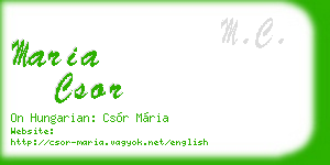 maria csor business card